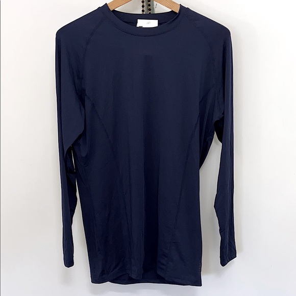 Men's  Athlio Navy Long Sleeve Shirt Sz Medium - Picture 1 of 5